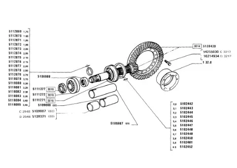 5102451 - Шайба 3,9мм толщ. подш. хвостовика моста задн. TMT7/MXMPm., T6090